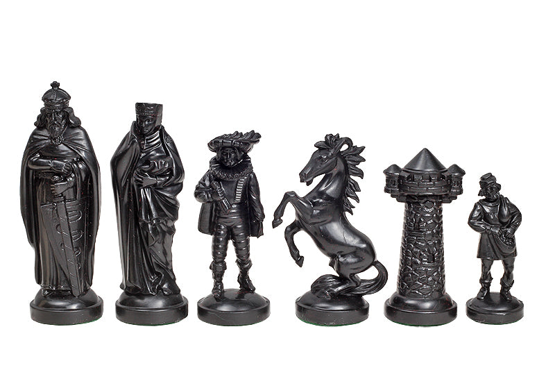 Mittelalterliche stilisierte Schachfiguren, creme und schwarz (König 98 mm) - 601c65ace0d72ef95c4946515604bcc3