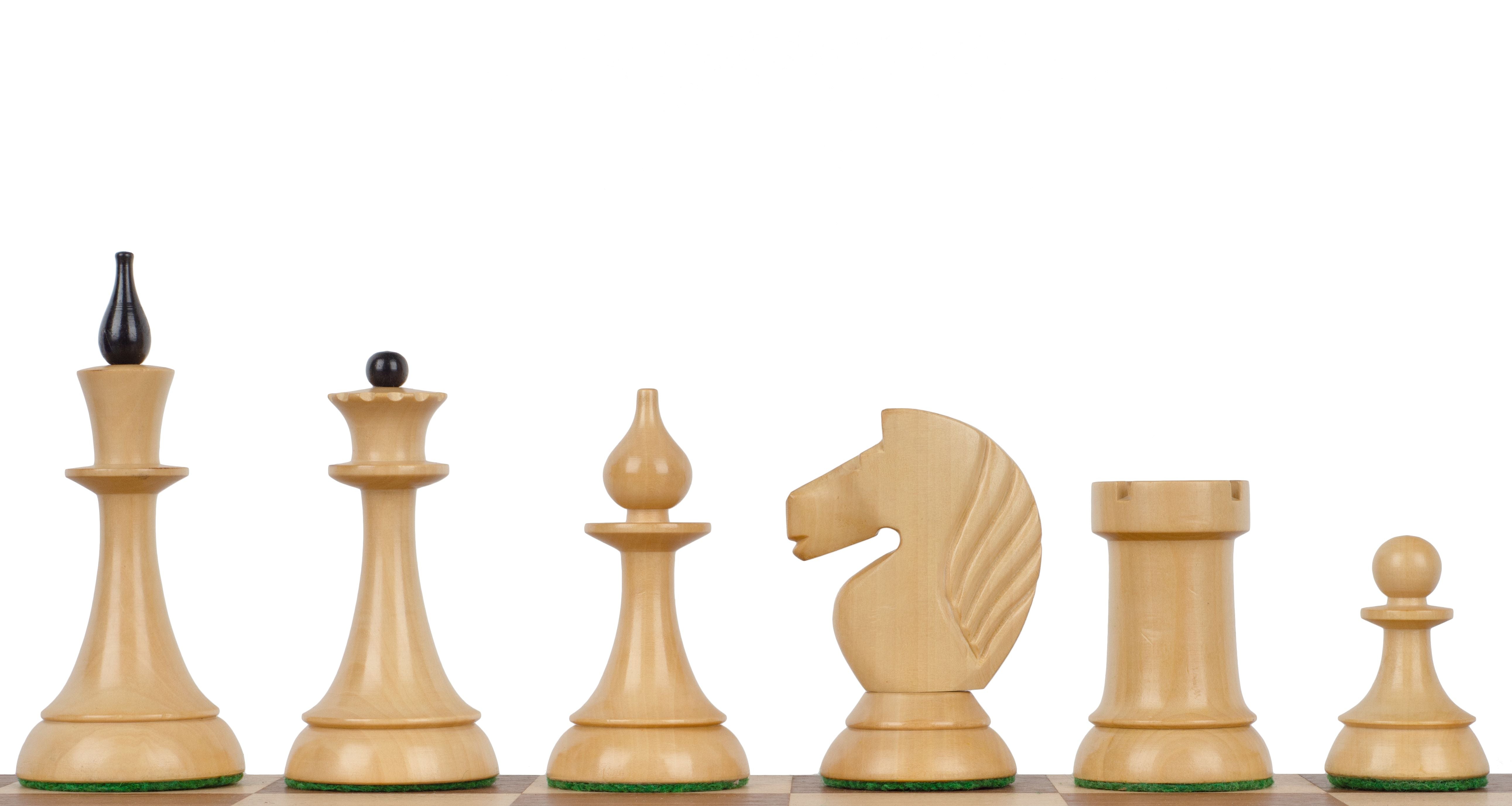 Queen's Gambit Schachfiguren 1957 Ebenholz Buchsbaum 4 Zoll - 38719dba5e285e1fd9aef9222dce7490