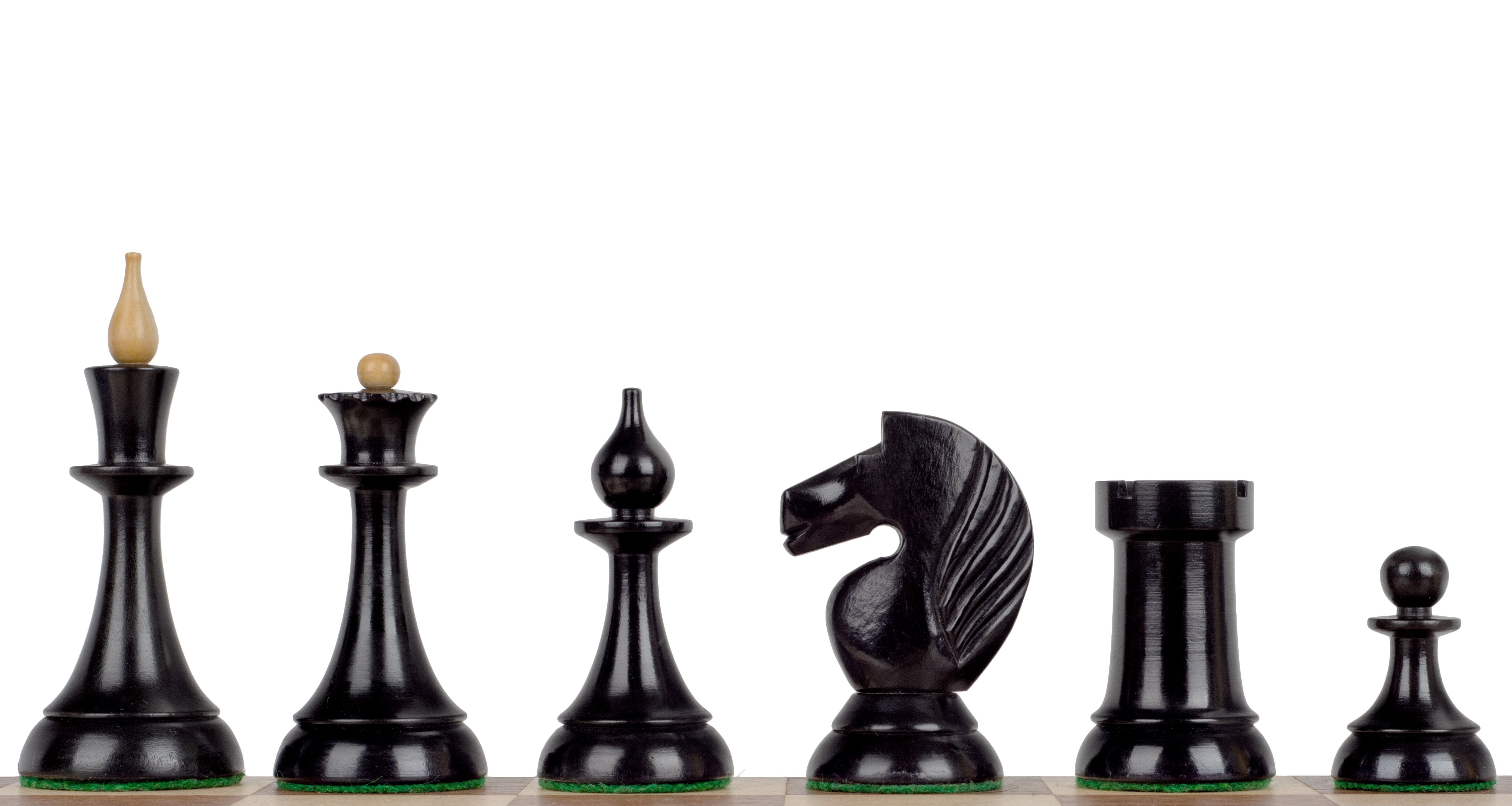 Queen's Gambit Schachfiguren 1957 Ebenholz Buchsbaum 4 Zoll - e0519f6f20244805a0223f071b902eca