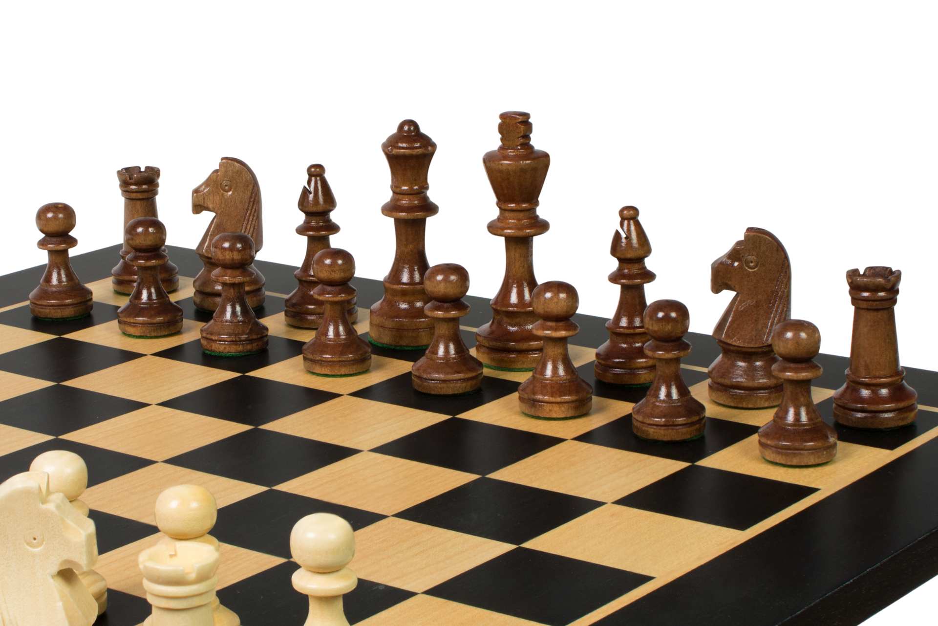Tournament chess set No. 4 - 40 mm chessboard + Sunrise Staunton 78 mm pieces - Tournament chess set No. 4 - 40 mm chessboard + Sunrise Staunton 78 mm pieces