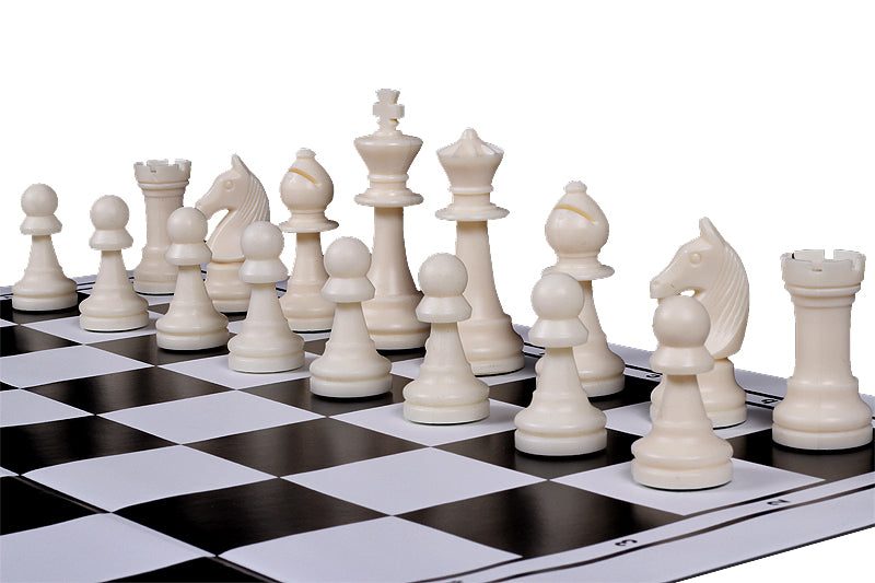 Staunton Schachfiguren Nr. 6, creme und schwarz (König 96 mm) - a2d4e28c348064eebc8570f671b5c652