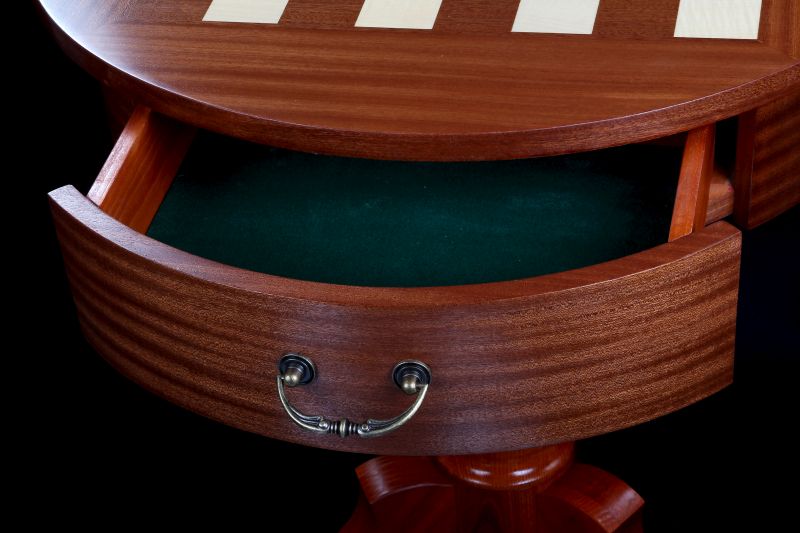 Schachtisch de Lux, rund, ohne Figuren (Höhe 77 cm) - 794448a369d6ccefbc7c42616e07b851