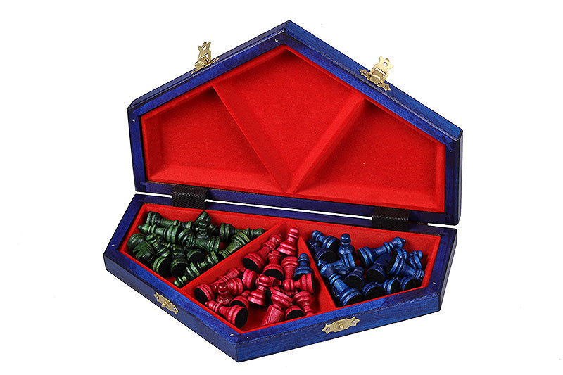 Schachspiel für drei Spieler (32x28cm) tricolour - 837f15d5608e4525a19496b61c0fa676