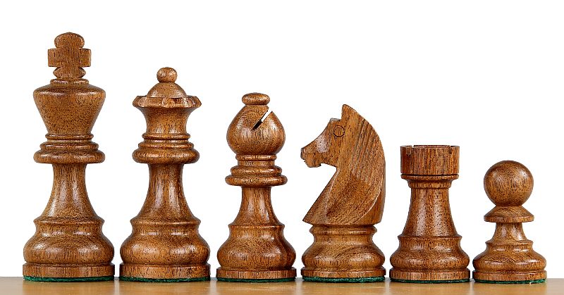 German Chess Figures (Timeless) Indian Acacia/Buckthorn 3 inch Carved Wooden - 58df477f9850ae0a966c612eab33db46
