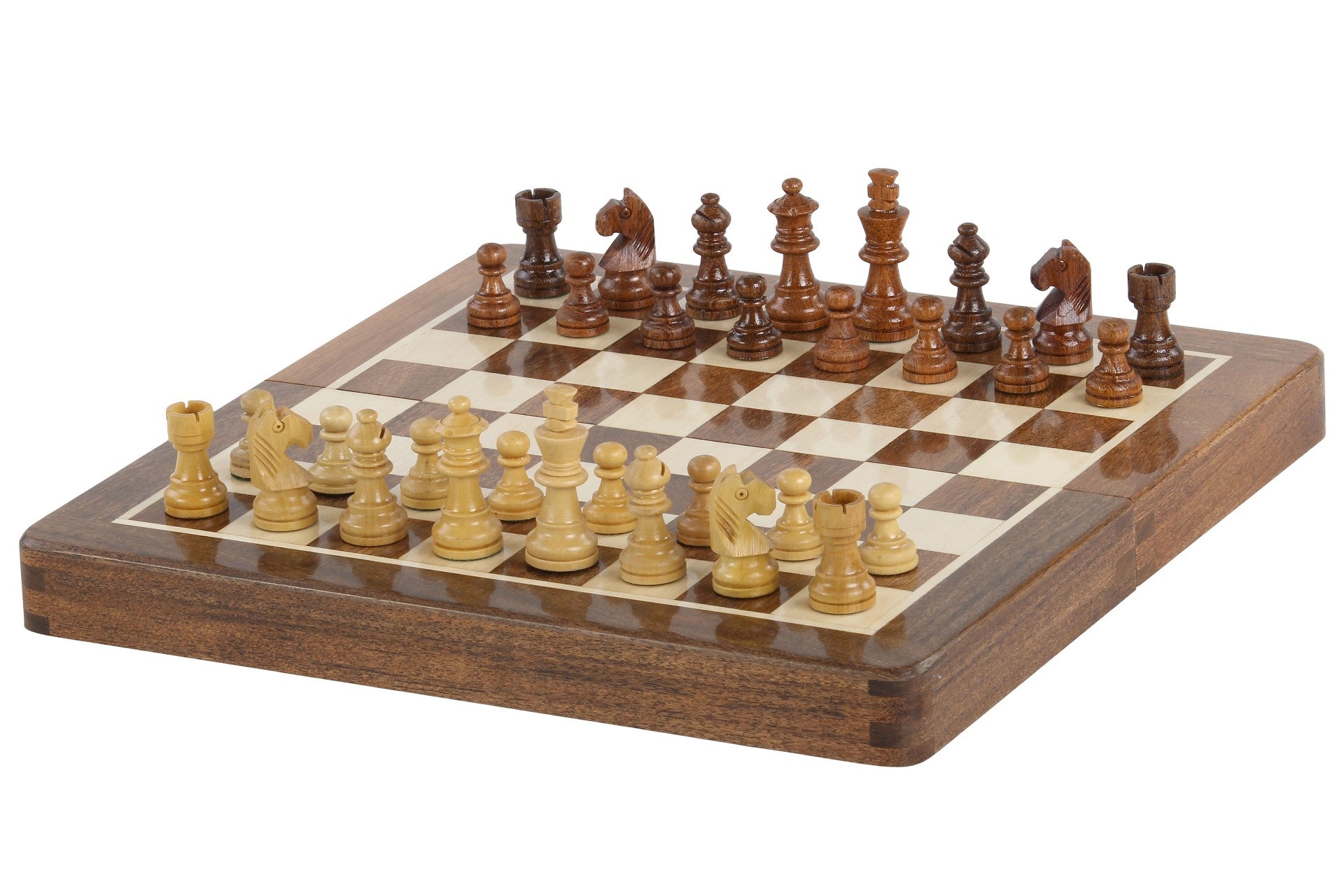 Wooden Magnetic Chess set with 25 cm inlaid chessboard - Wooden Magnetic Chess set with 25 cm inlaid chessboard
