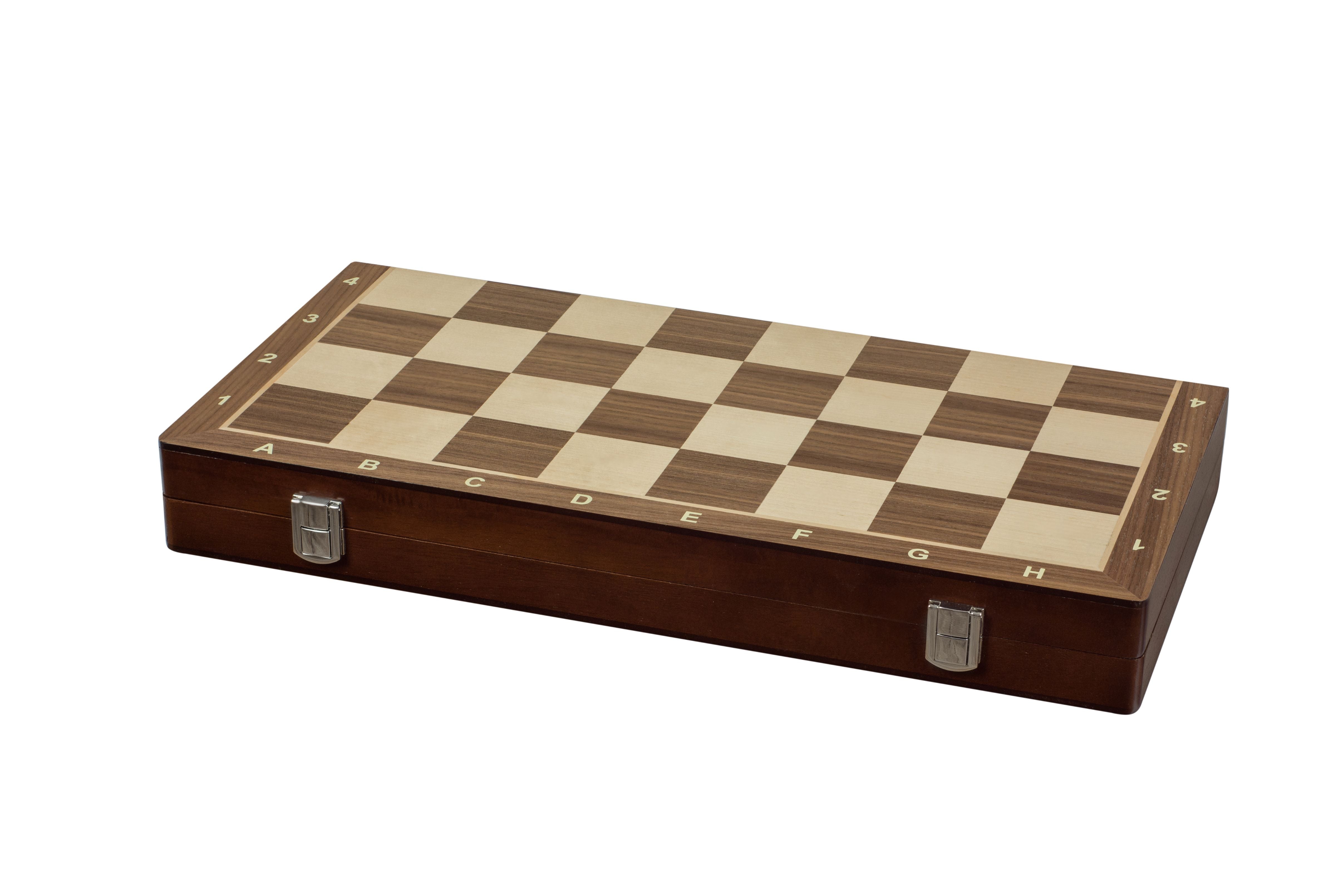 18" Walnut/Maple intrasy chess box with NOTATION - 77783baa04174bfa9f2c061494341d43