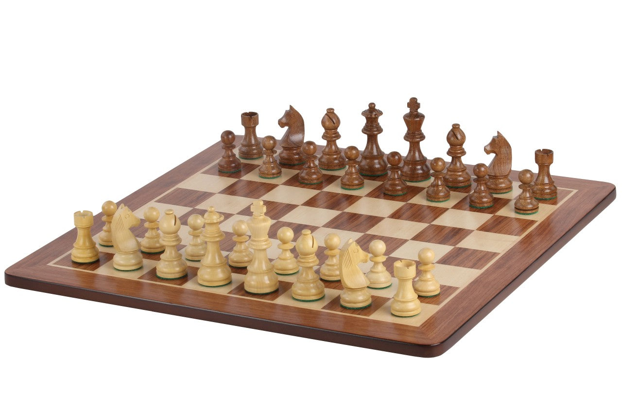 Tournament chess set No. 5 - 50mm board + German Knight 3.5" pieces - Tournament chess set No. 5 - 50mm board + German Knight 3.5" pieces