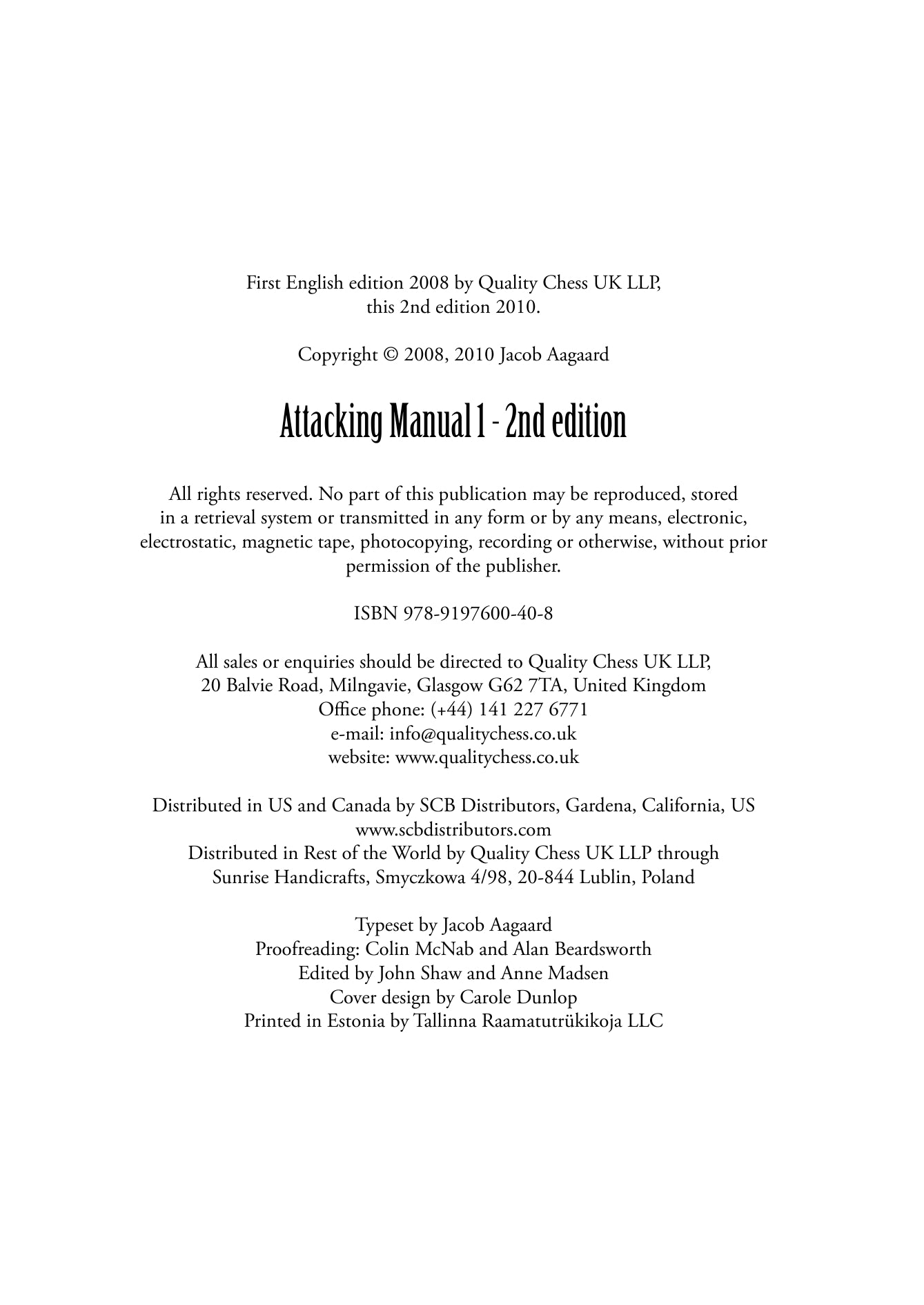 The Attacking Manual 1, 2.ª edición, de Jacob Aagaard (tapa dura) - The Attacking Manual 1, 2.ª edición, de Jacob Aagaard (tapa dura)