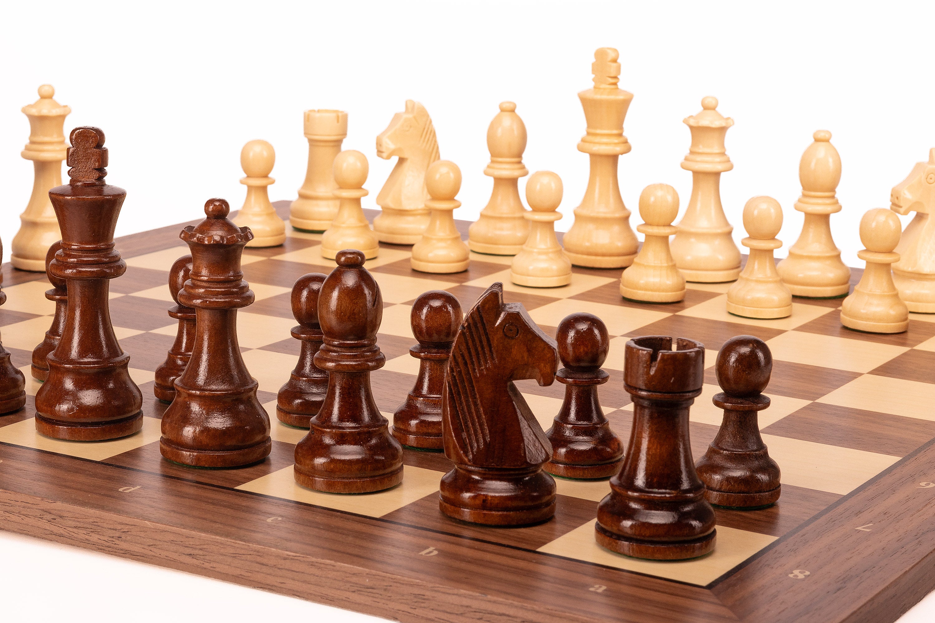 Juego de ajedrez German Walnut | Rey de 98 mm | Casilla de 50 mm | De madera - Juego de ajedrez German Walnut | Rey de 98 mm | Casilla de 50 mm | De madera