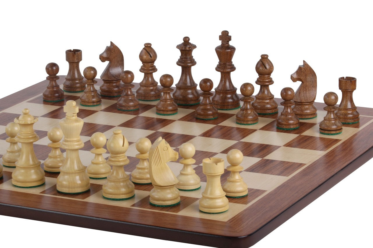 Tournament chess set No. 5 - 50mm board + German Knight 3.5" pieces - Tournament chess set No. 5 - 50mm board + German Knight 3.5" pieces