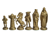 Mittelalterliche stilisierte Schachfiguren, schwarz und gold (König 98 mm)