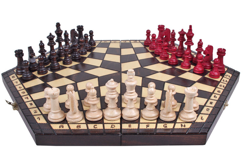 Schachset für drei Spieler - groß (54x47cm) - Schachset für drei Spieler - groß (54x47cm)