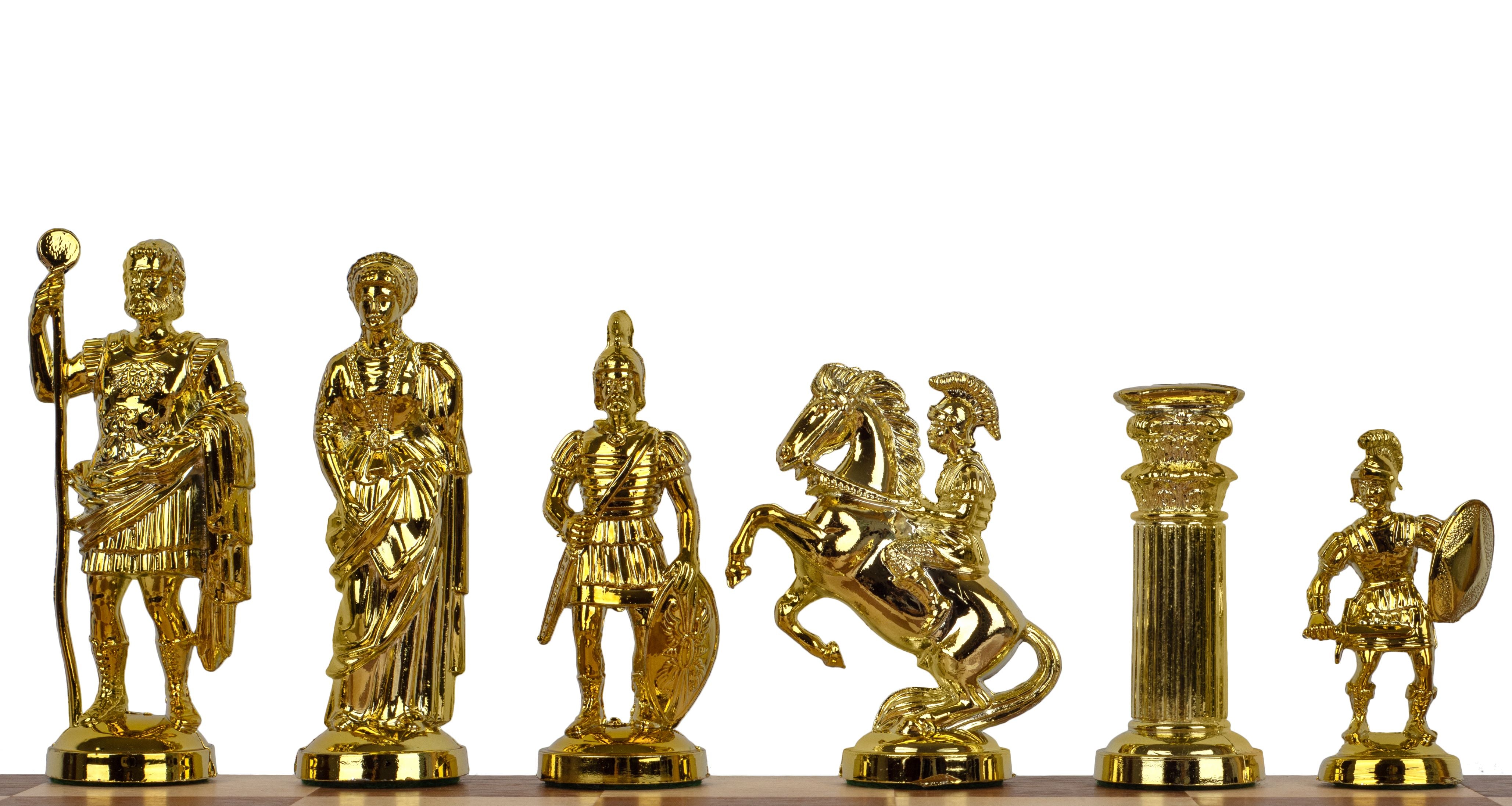 Schachfiguren ROMAN golden/braun, metallisch/gewichtet - 58708f7002c2e8695f67aef88361f035