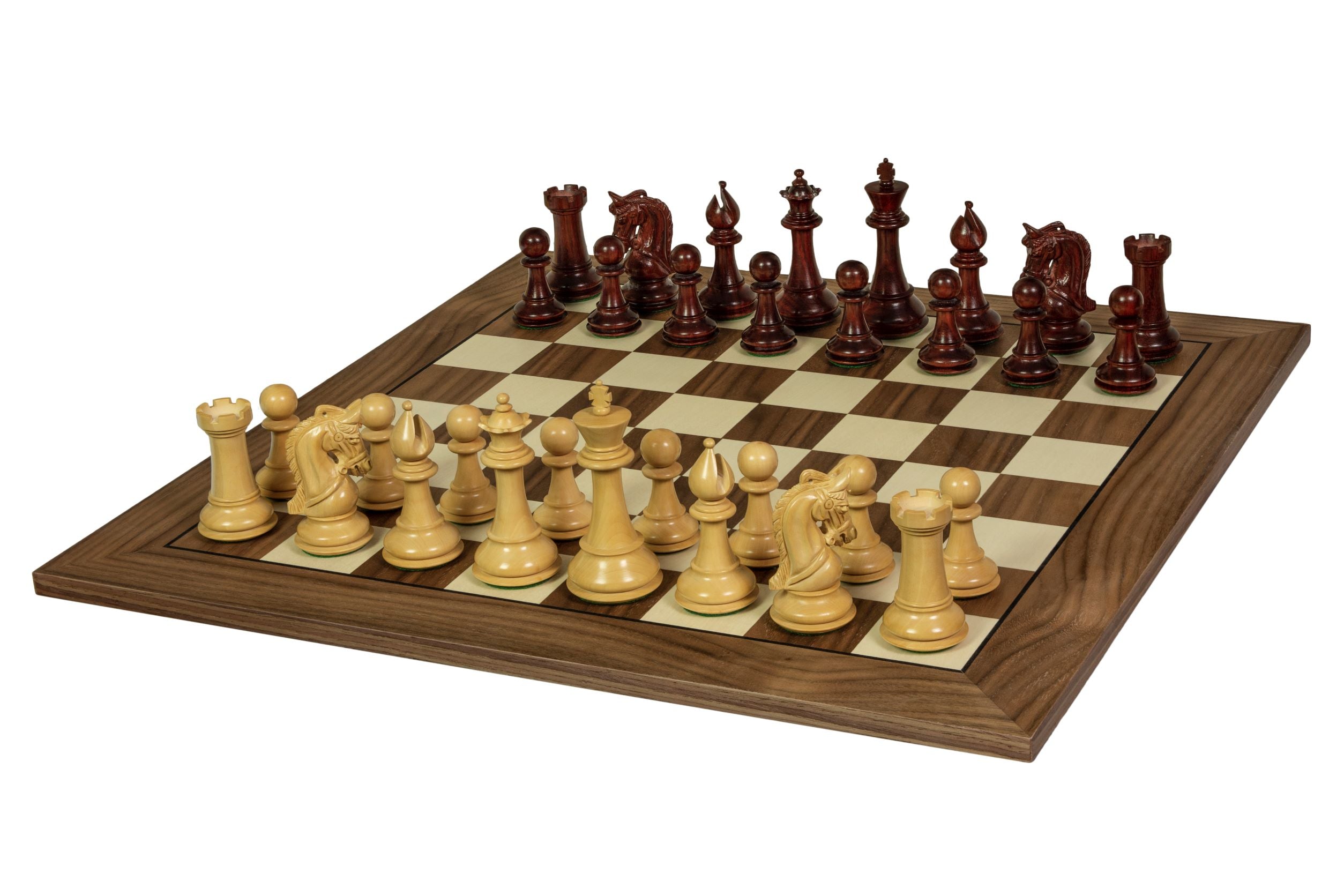 Schachbrett Nr. 5+ mit schwarzem Rahmen (ohne Beschreibung) Nussbaum/ Ahorn (Intarsien) - Exklusiv - Schachbrett Nr. 5+ mit schwarzem Rahmen (ohne Beschreibung) Nussbaum/ Ahorn (Intarsien) - Exklusiv