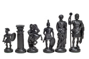 Römisches Reich stilisierte Schachfiguren, creme und schwarz (König 98 mm)