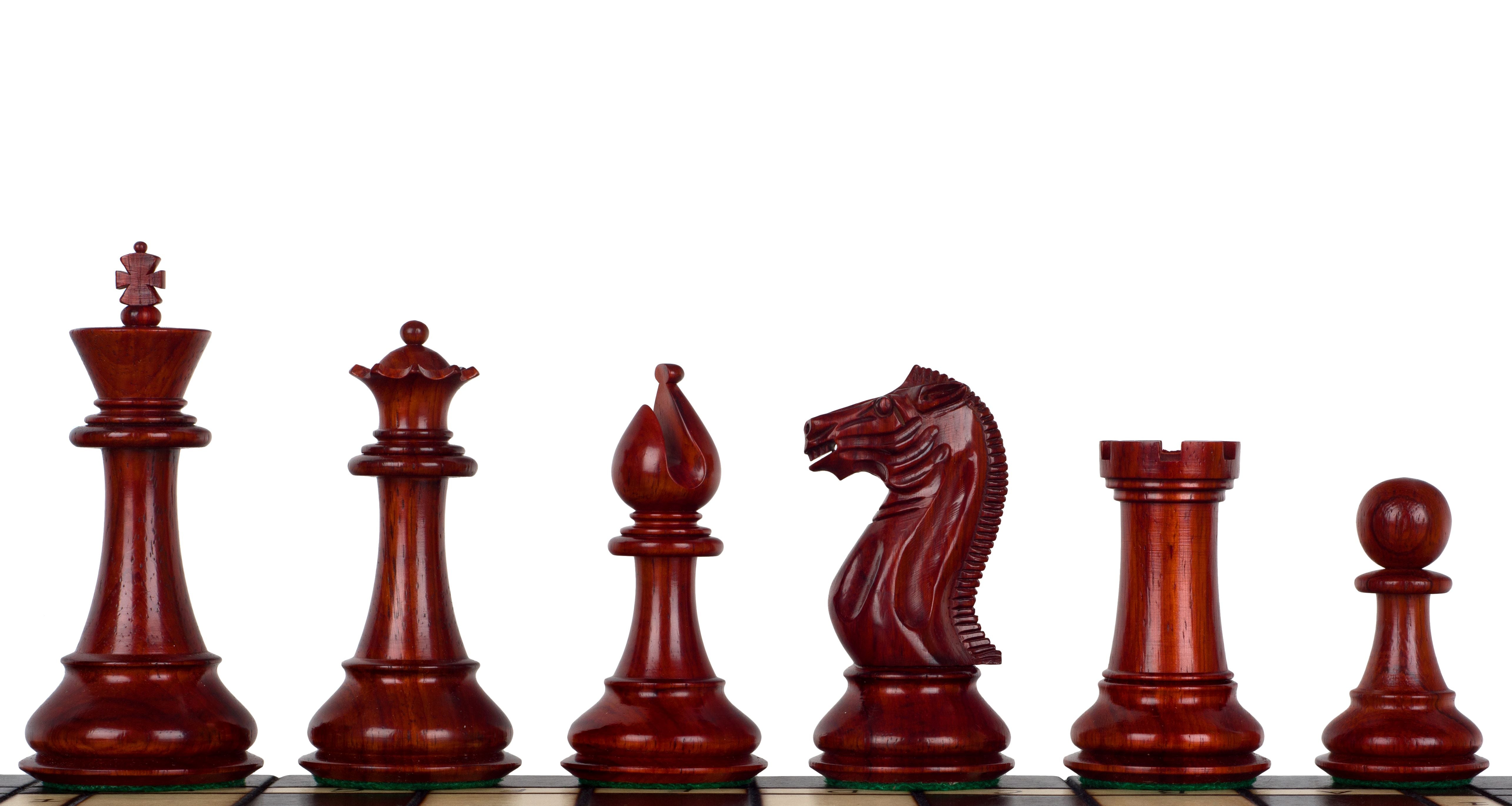 Pershing 4,25" Schachfiguren aus Rotholz - Pershing 4,25" Schachfiguren aus Rotholz