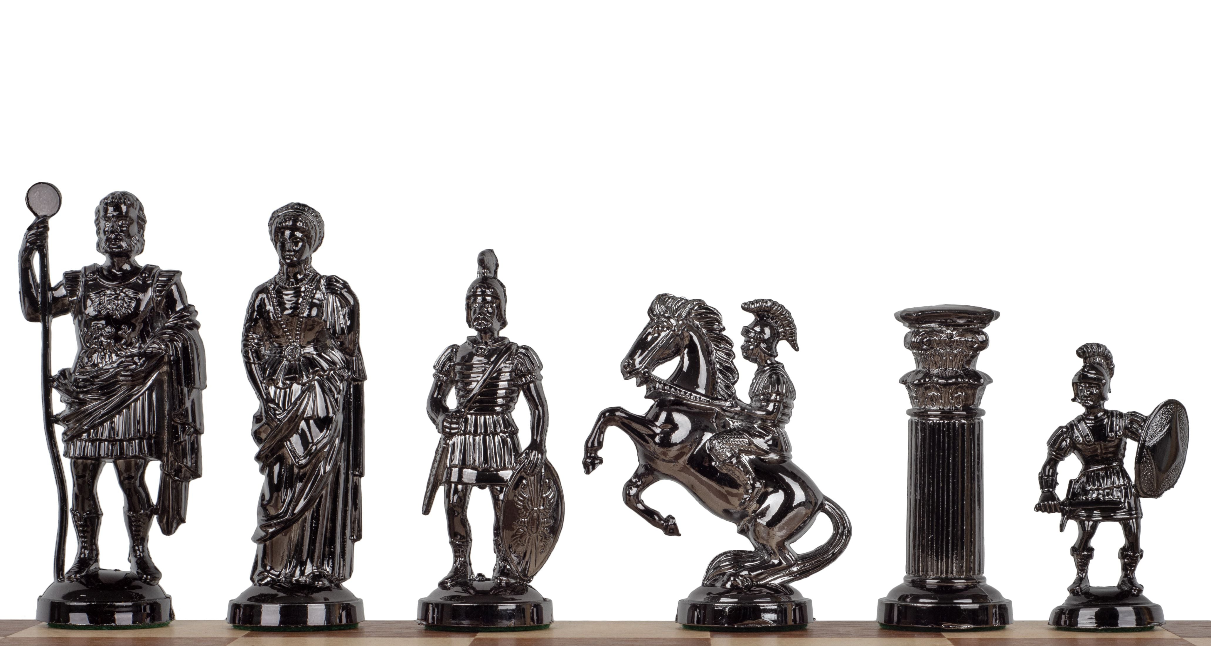Schachfiguren ROMAN golden/braun, metallisch/gewichtet - Schachfiguren ROMAN golden/braun, metallisch/gewichtet