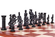 Römisches Reich stilisierte Schachfiguren, schwarz und gold (König 98 mm)