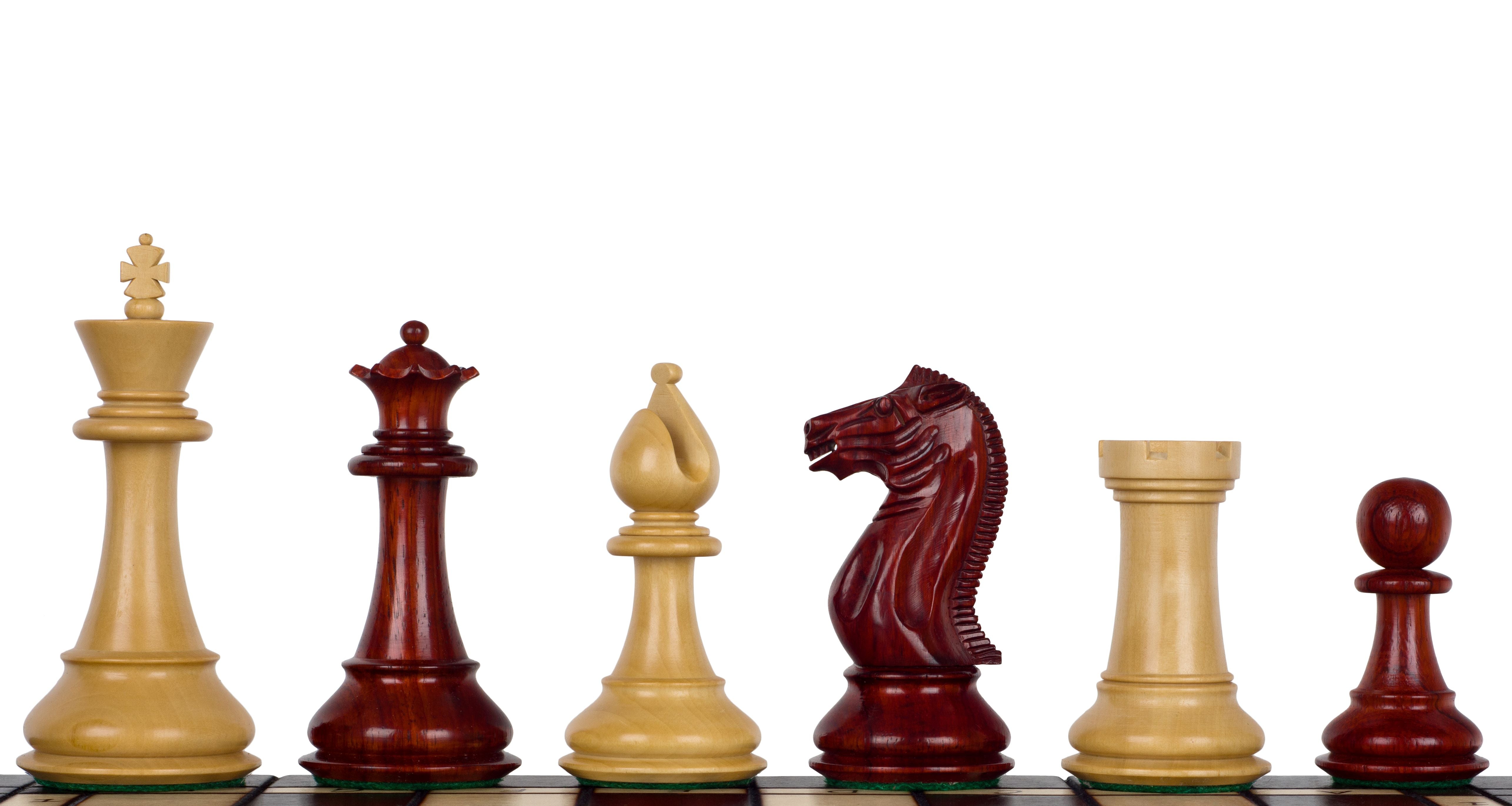Pershing 4,25" Schachfiguren aus Rotholz - Pershing 4,25" Schachfiguren aus Rotholz