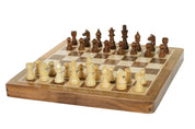 Magnetisches Holzschachspiel mit Intarsien - 30 cm