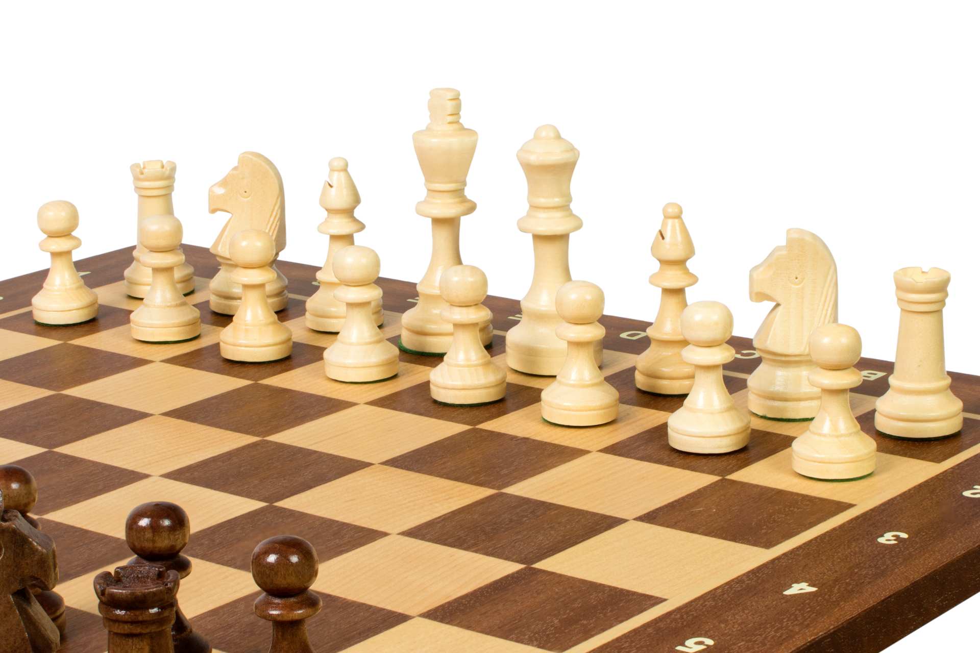 Tournament chess set No. 4 - 40 mm chessboard + Sunrise Staunton 78 mm pieces - Tournament chess set No. 4 - 40 mm chessboard + Sunrise Staunton 78 mm pieces