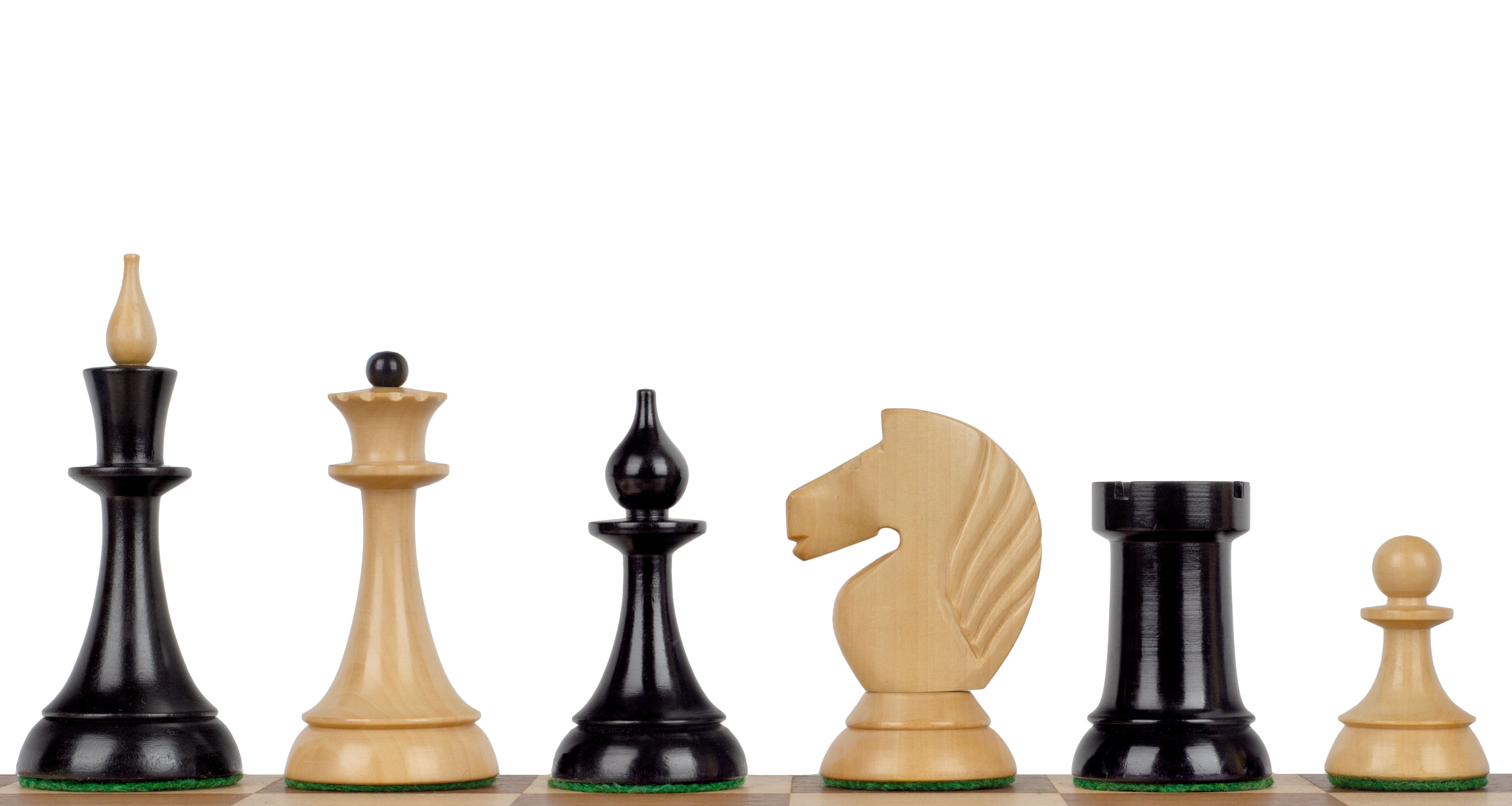 Queen's Gambit Schachfiguren 1957 Ebenholz Buchsbaum 4 Zoll - Queen's Gambit Schachfiguren 1957 Ebenholz Buchsbaum 4 Zoll
