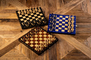 MAGNETISCHES SCHACH blau (28X28cm)