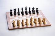 Schachbrett Nr.5,Maße 480x480x14mm,mit beschreibung,mahagoni farbe,intarsien,feld 50mm