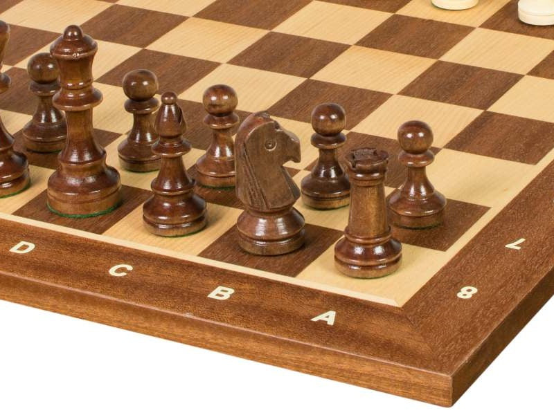 Tournament chess set No. 4 - 40 mm chessboard + Sunrise Staunton 78 mm pieces - Tournament chess set No. 4 - 40 mm chessboard + Sunrise Staunton 78 mm pieces