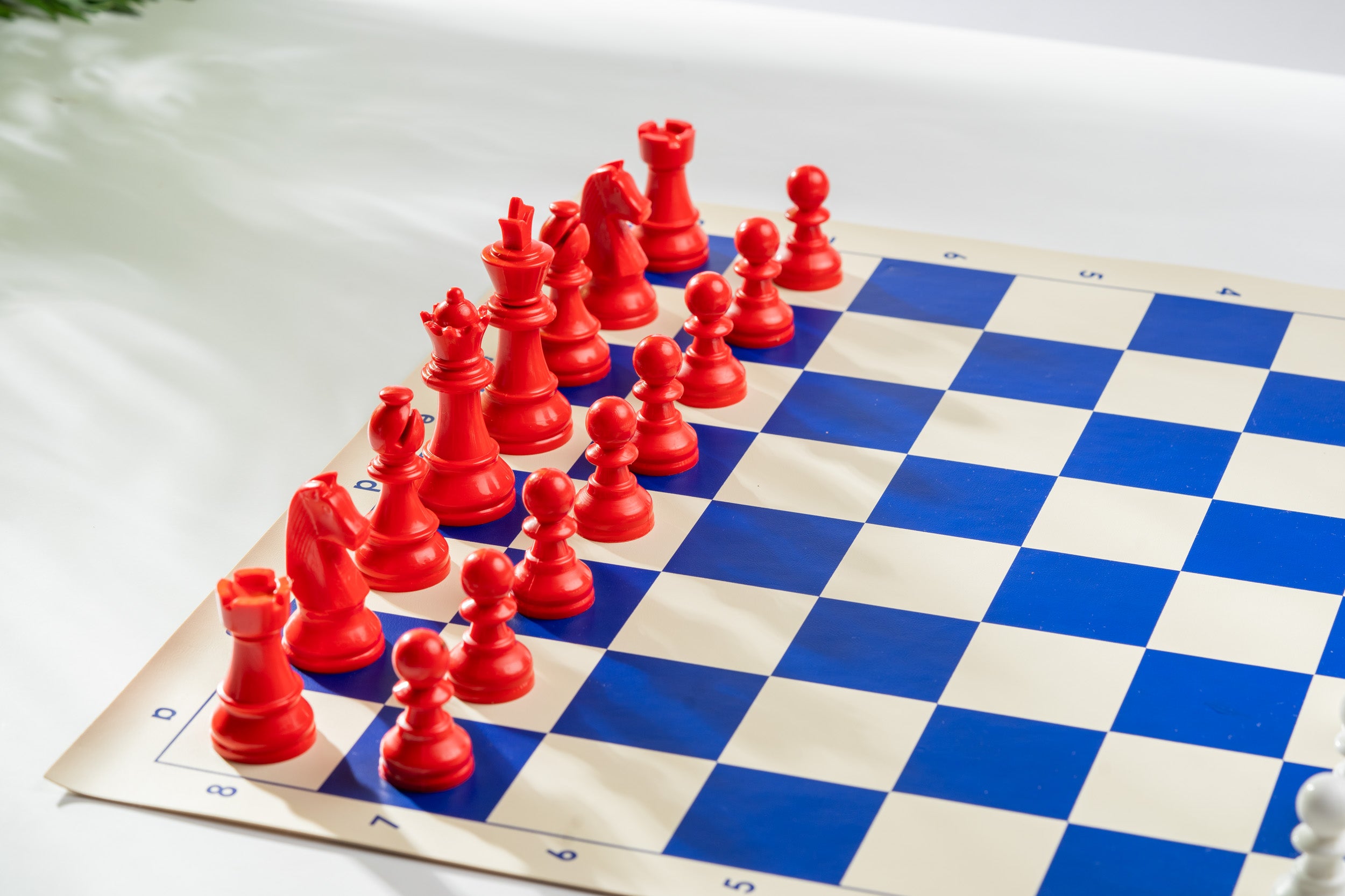 Staunton Schachfiguren 6, Kunststoff (König 95 mm) - rot - f0219f310b9f31e8e0a552e8f25e3cd0