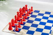 Staunton Schachfiguren 6, Kunststoff (König 95 mm) - rot