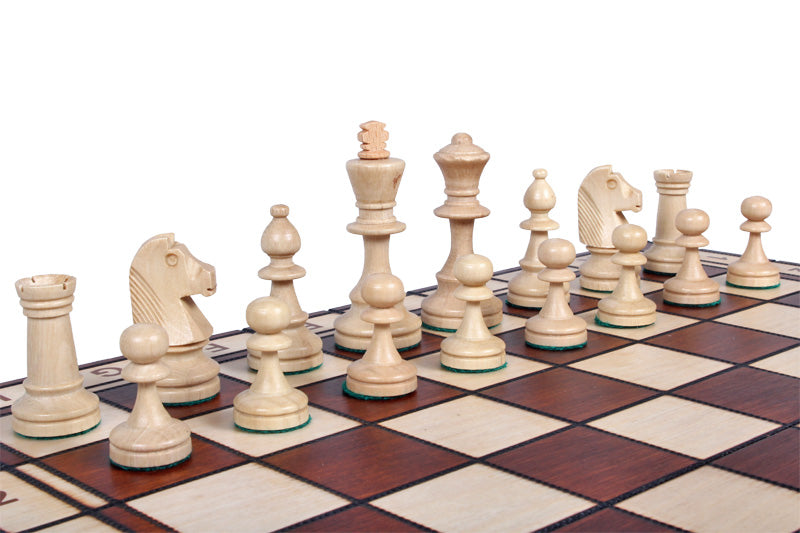 JUPITER" No. 4 Tournament Wooden Chess Set (42x42cm) burned and weighted - JUPITER" No. 4 Tournament Wooden Chess Set (42x42cm) burned and weighted