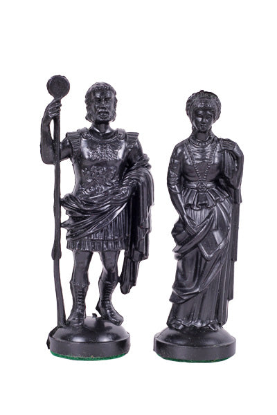 Römisches Reich stilisierte Schachfiguren, schwarz und gold, beschwert mit Metall (König 98 mm) - Römisches Reich stilisierte Schachfiguren, schwarz und gold, beschwert mit Metall (König 98 mm)