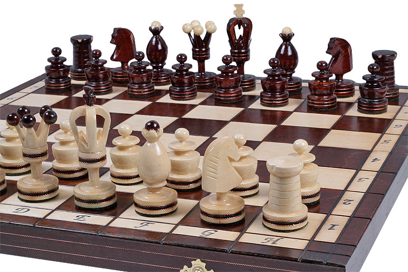 ROYAL Schachspiel (49x49cm) mit eingelegten Figuren - e6bbcf0d834cc36d7260f71b80eb3414