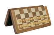 Magnetisches Holzschachspiel mit Intarsien - 30 cm
