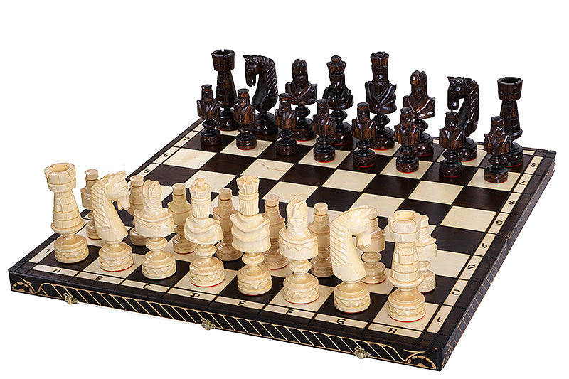 CEZAR LARGE Schach (85x85cm) Geschnitzt - 09c25392e68abbc3dea99c4b81ea010d