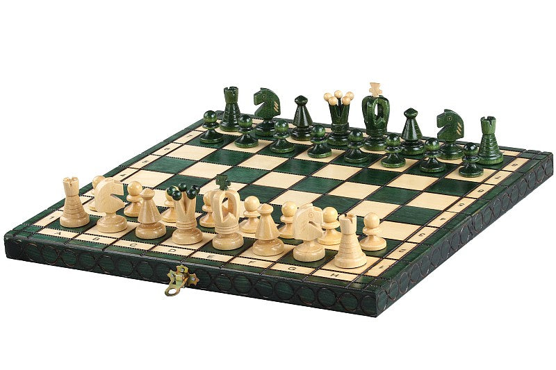 MITTLERES KÖNIGLICHES SCHACH (35x35cm) Farbe grün - MITTLERES KÖNIGLICHES SCHACH (35x35cm) Farbe grün