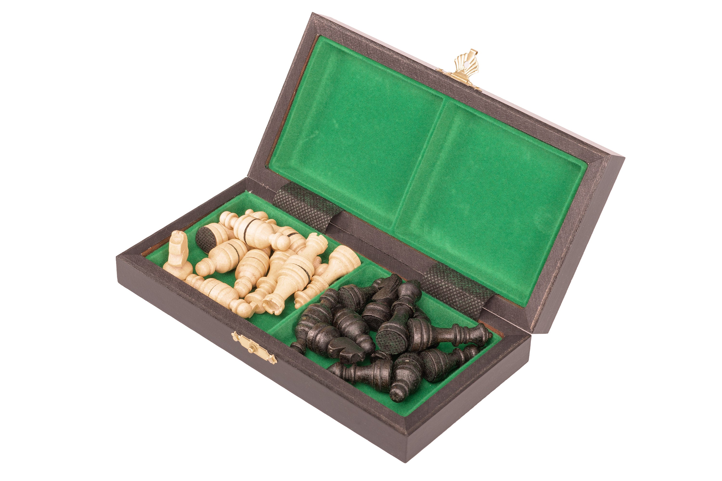 Magnetisches Holzschach Mini 20 cm - Reiseschach schwarz - Magnetisches Holzschach Mini 20 cm - Reiseschach schwarz