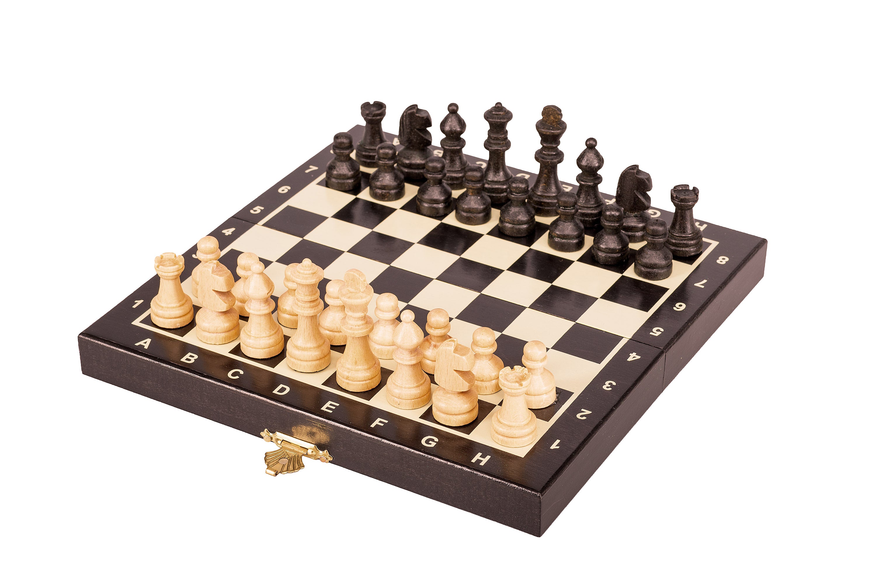 Magnetisches Holzschach Mini 20 cm - Reiseschach schwarz - Magnetisches Holzschach Mini 20 cm - Reiseschach schwarz