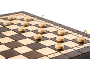 3-in-1-HOLZ-SET (40x40cm) KASSETTEN + KRIEGSKABINEN + RÜCKENGAMMON