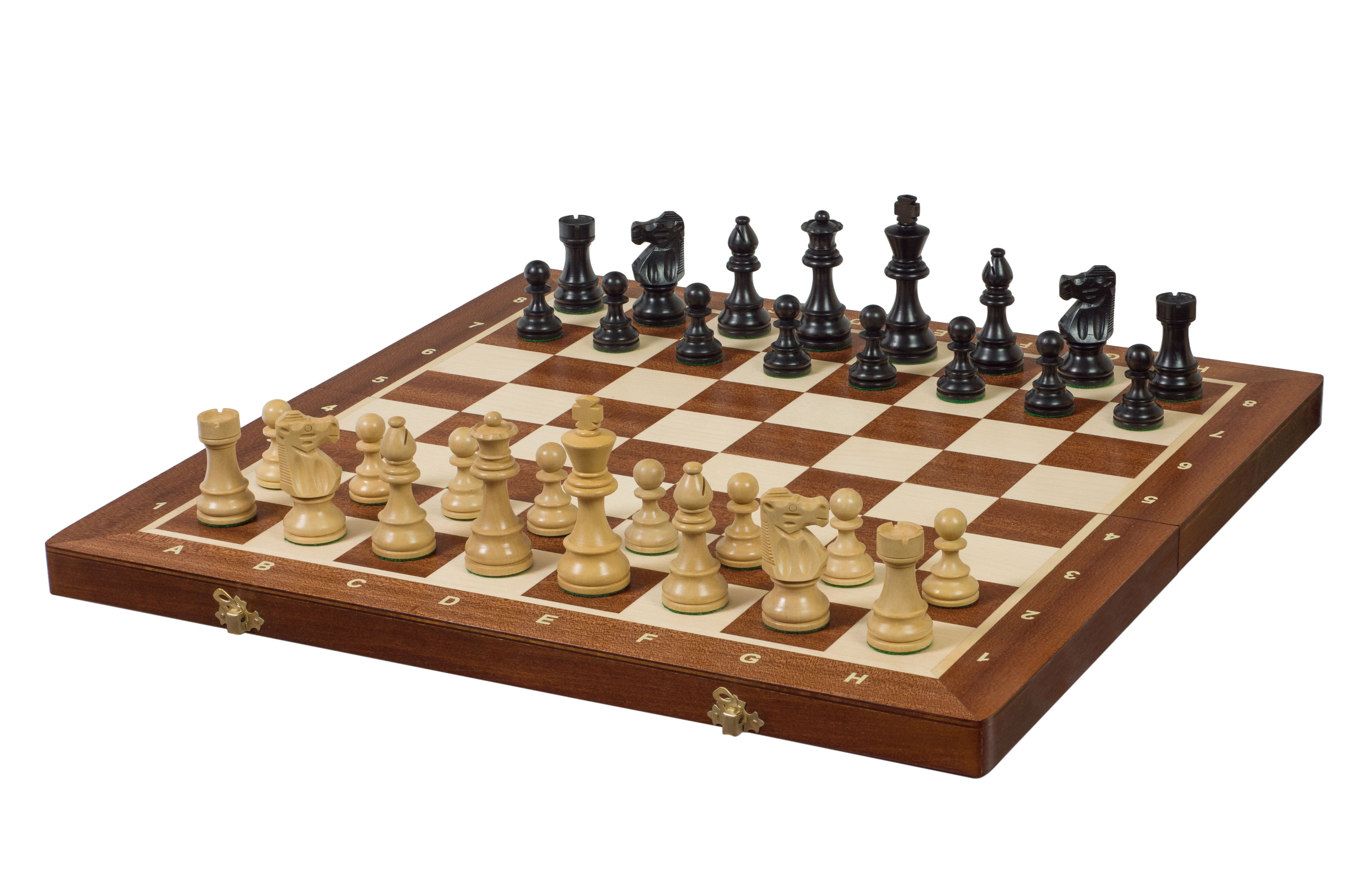 TURNIER Nr. 6 mit Intarsien, FRANZÖSISCH EBONISIERT, 3,75" - TURNIER Nr. 6 mit Intarsien, FRANZÖSISCH EBONISIERT, 3,75"-NurSchach