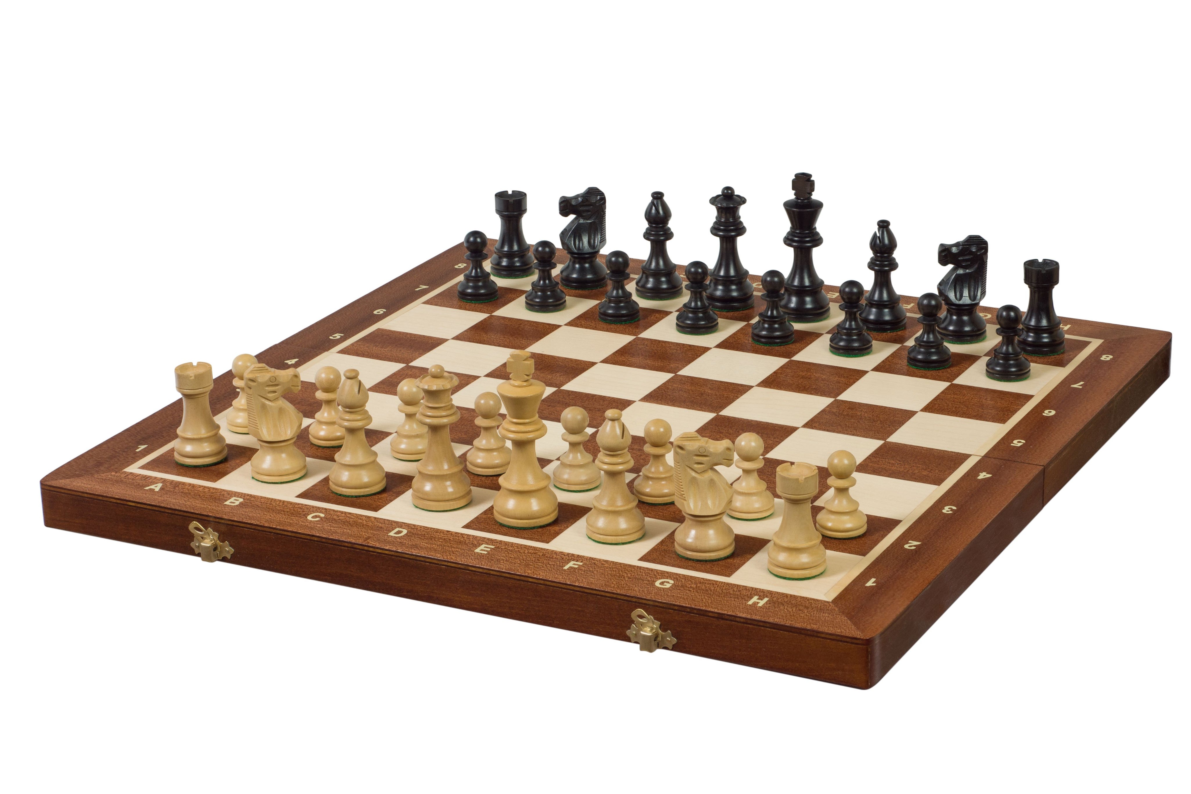 TURNIER Nr. 6 mit Intarsien, FRANZÖSISCH EBONISIERT, 3,75"-NurSchach