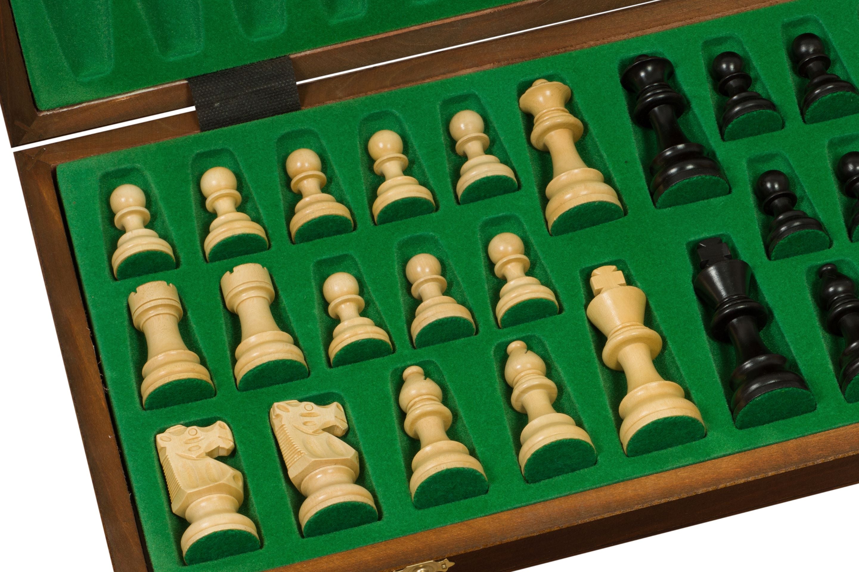 TURNIER Nr. 6 mit Intarsien, FRANZÖSISCH EBONISIERT, 3,75" - TURNIER Nr. 6 mit Intarsien, FRANZÖSISCH EBONISIERT, 3,75"-NurSchach