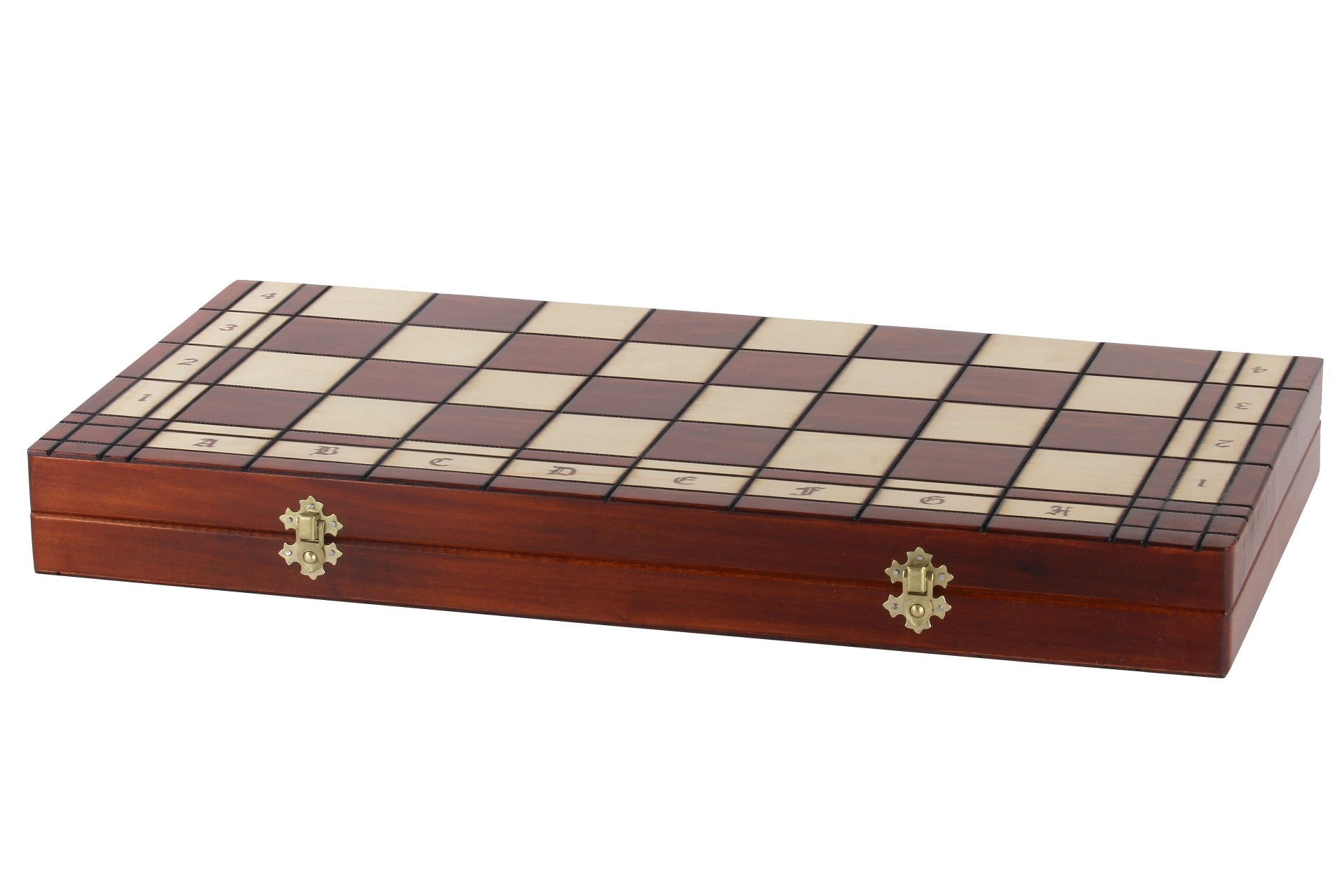 TOURNAMENT No 8 burned folding board, insert tray, wooden chess pieces - TOURNAMENT No 8 burned folding board, insert tray, wooden chess pieces