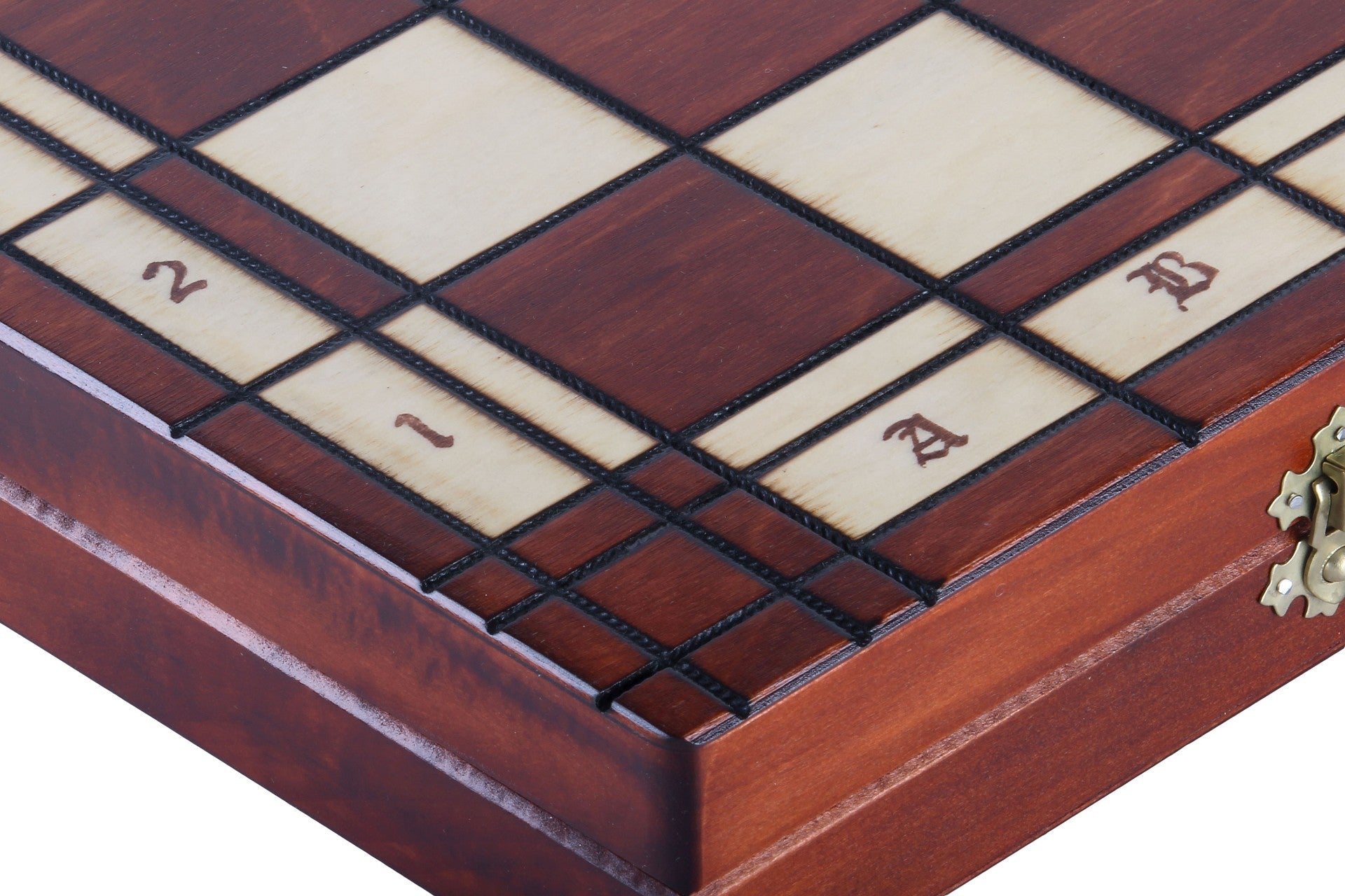 TOURNAMENT No 8 burned folding board, insert tray, wooden chess pieces - TOURNAMENT No 8 burned folding board, insert tray, wooden chess pieces