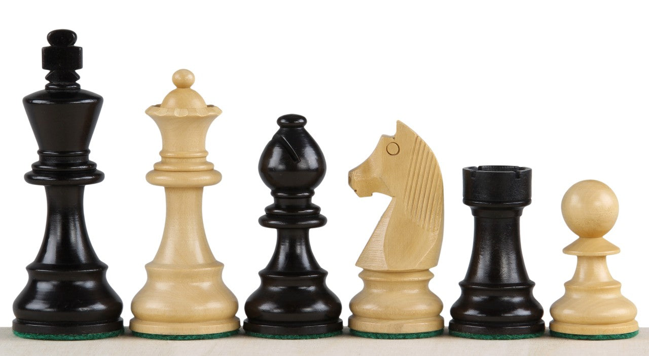 No6 Schwarzes Schachbrett+ 3.75" Deutsche Ebonisierte Figuren - No6 Schwarzes Schachbrett+ 3.75" Deutsche Ebonisierte Figuren
