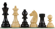 No6 Schwarzes Schachbrett+ 3.75" Deutsche Ebonisierte Figuren