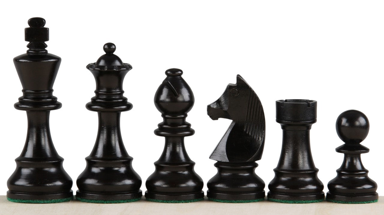 No6 Schwarzes Schachbrett+ 3.75" Deutsche Ebonisierte Figuren - No6 Schwarzes Schachbrett+ 3.75" Deutsche Ebonisierte Figuren