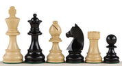 No6 Schwarzes Schachbrett+ 3.75" Deutsche Ebonisierte Figuren-NurSchach