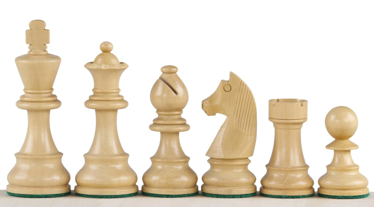 No6 Schwarzes Schachbrett+ 3.75" Deutsche Ebonisierte Figuren - No6 Schwarzes Schachbrett+ 3.75" Deutsche Ebonisierte Figuren-NurSchach